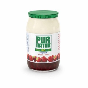 Yoghurt aardbeien Pur Natur 150 g