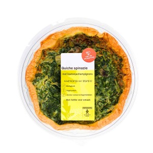 Oorsprong Quiche Spinazie en Kastanjechampignons 350g