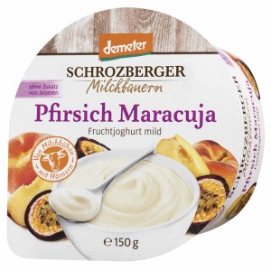 Yoghurt perzik maracuja Schrozberger 150 g