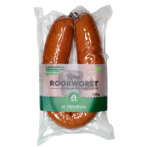 Rookworst Varkensvlees ~240 gr Gaar EKO – St. Hendrick