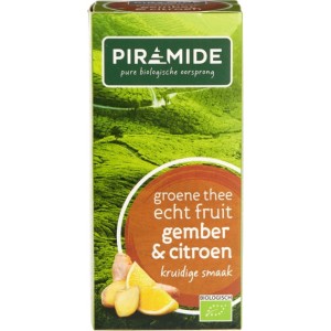 Groene thee gember & citroen Piramide 20 builtjes