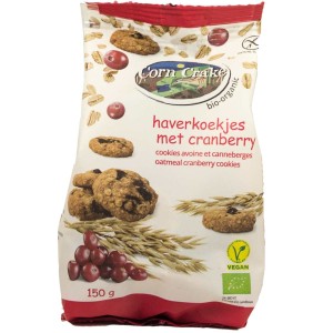Haverkoekjes Cranberry vegan GV Corn Crake 150 gr