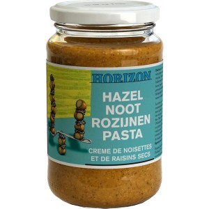 Hazelnoot-Rozijnpasta Zonder Zout 350gr Horizon
