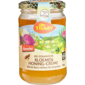 Bloemenhoning crème Demeter De Traay 350 gr