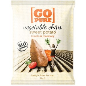 Zoete Aardappel Chips Tomaat & Rozemarijn Go Pure 80 gr