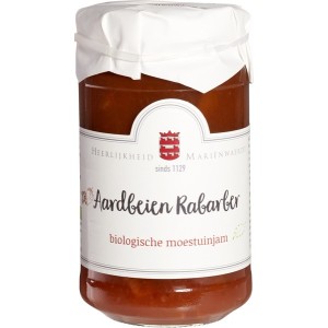 Aardbeien-rabarberjam Marienwaerdt 250 gr