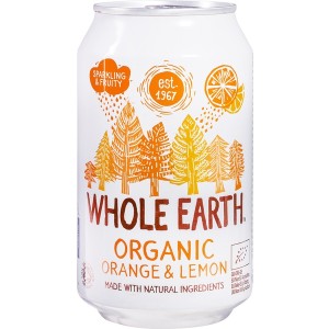 Orange-lemon sparkling blik Whole Earth 330ml