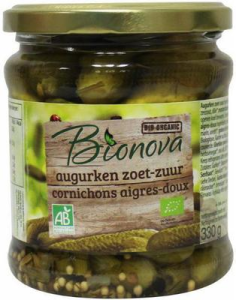 Bionova Augurken Zoetzuur 330 gr