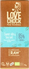 Chocolade Nibs Zeezout 85% Raw Lovechock 70 gr